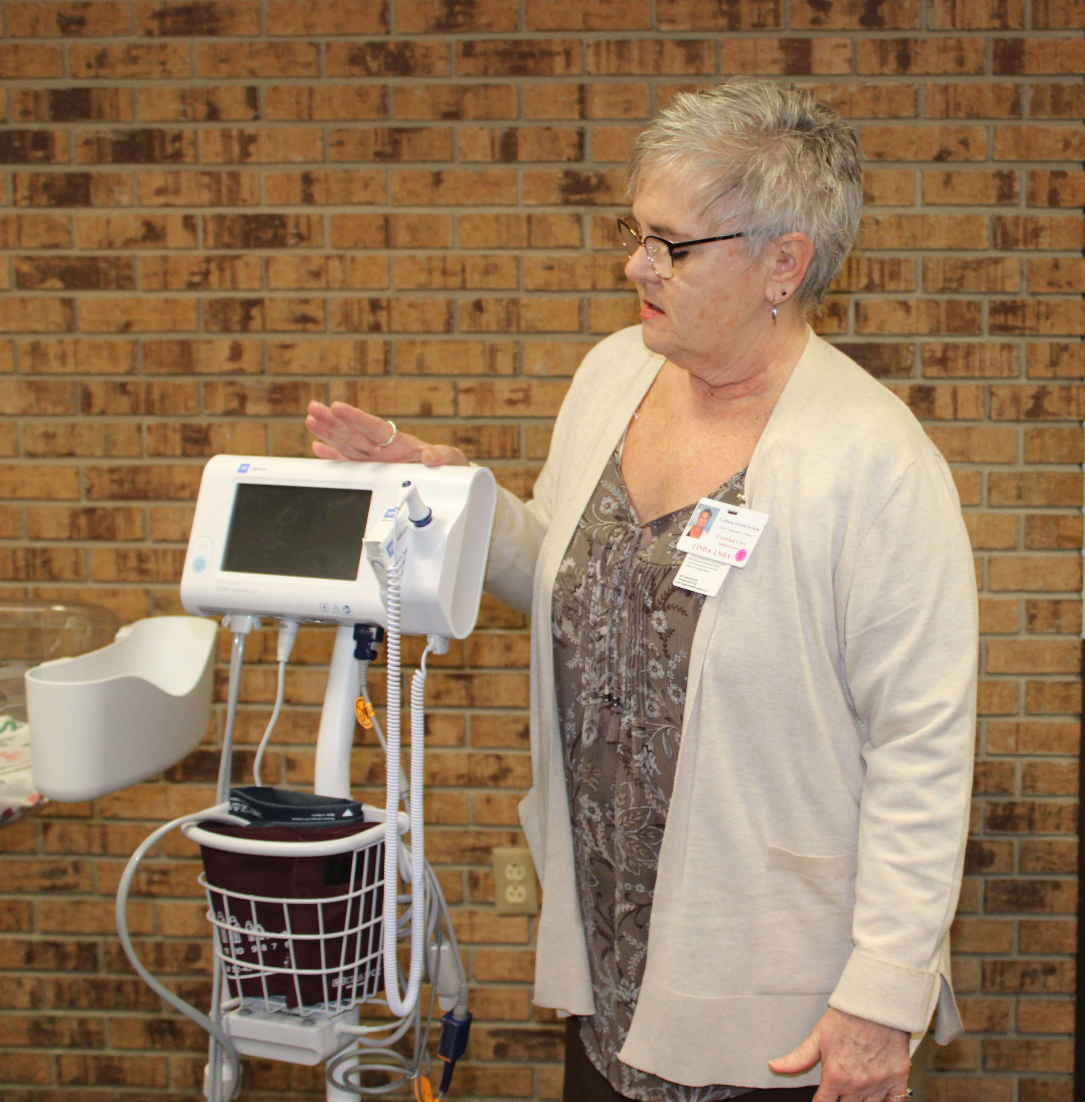 Linda Patton Walnut Street Terrace Nursing Home Administrator with the Welch Allyn Connex Spot Monitors